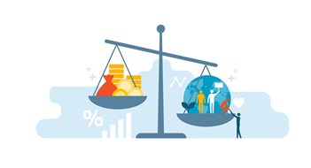 Worried About Structural Integrity Reserve Study (SIRS) Compliance? Scale with wealth and cash money on a plate and people, world, environment on the other; balancing business profits and human rights